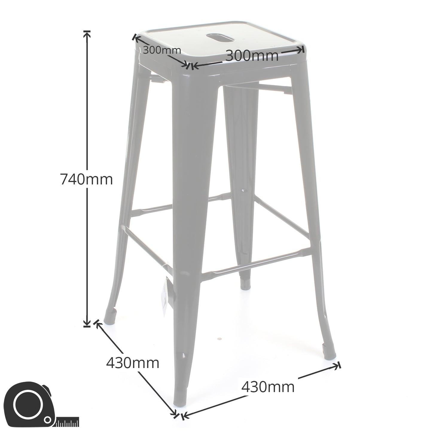 3PC Lodi Table & Orvieto Bar Stool Set - Black
