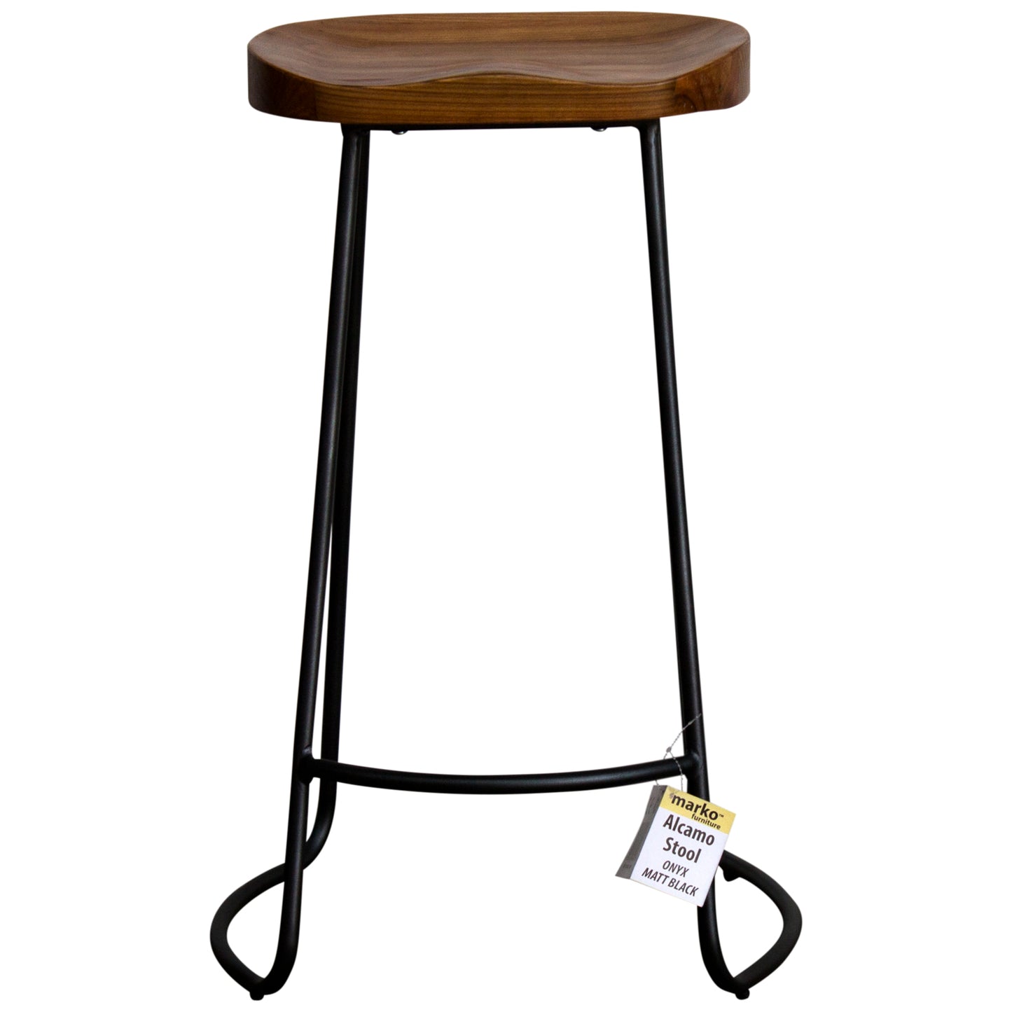 5PC Lodi Table & Alcamo Bar Stool Set - Onyx Matt Black