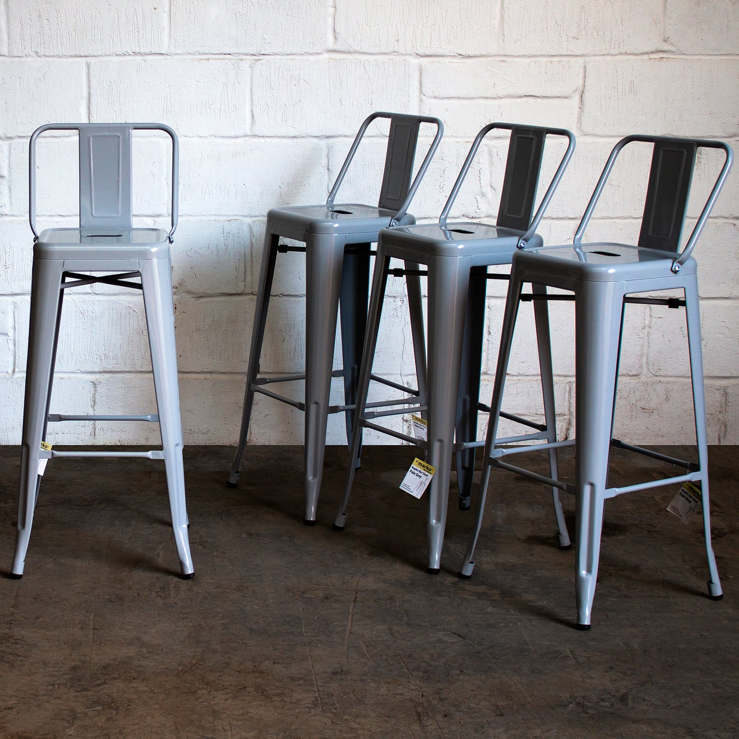 Naples Bar Stool - Pale Grey