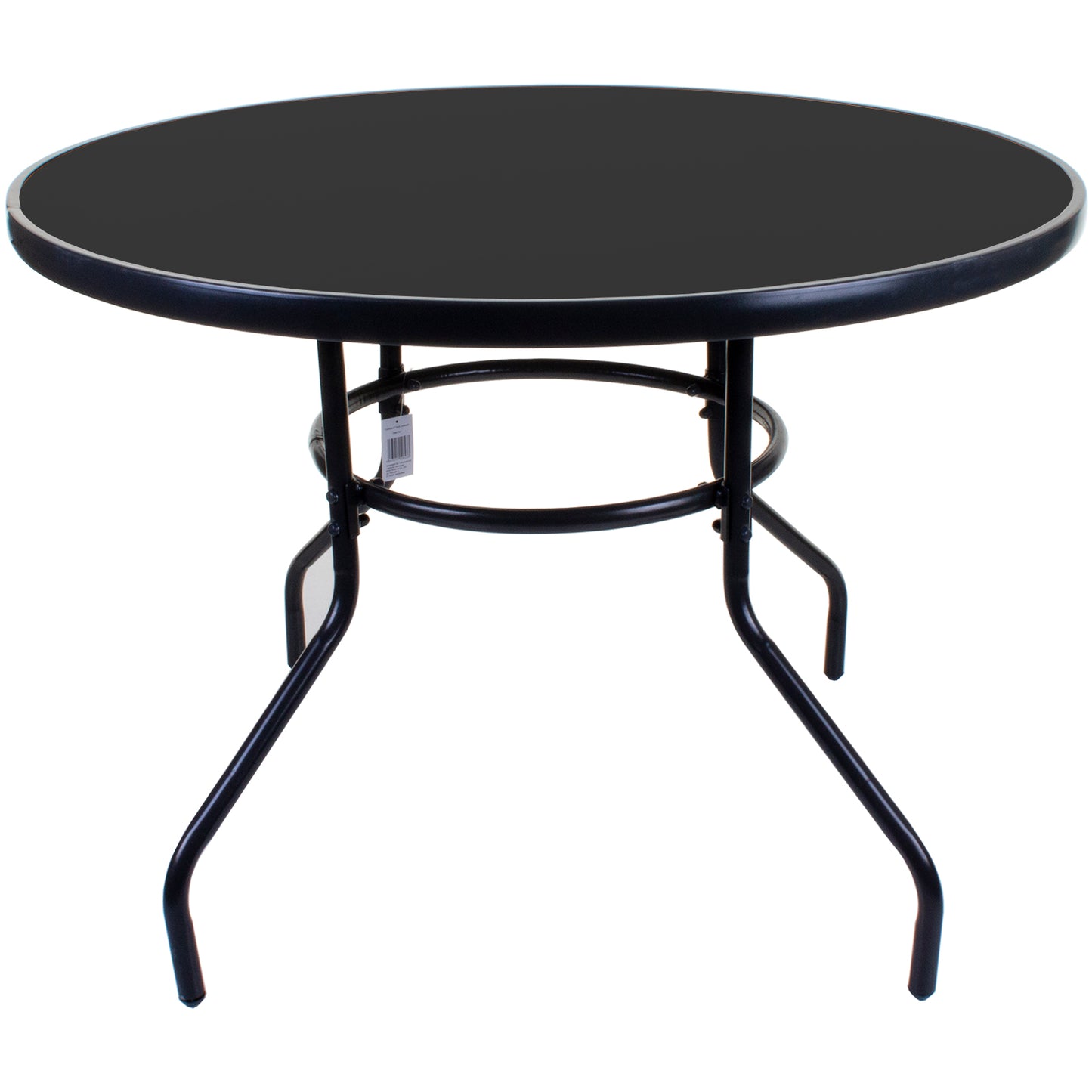 100cm Round Black Glass Table