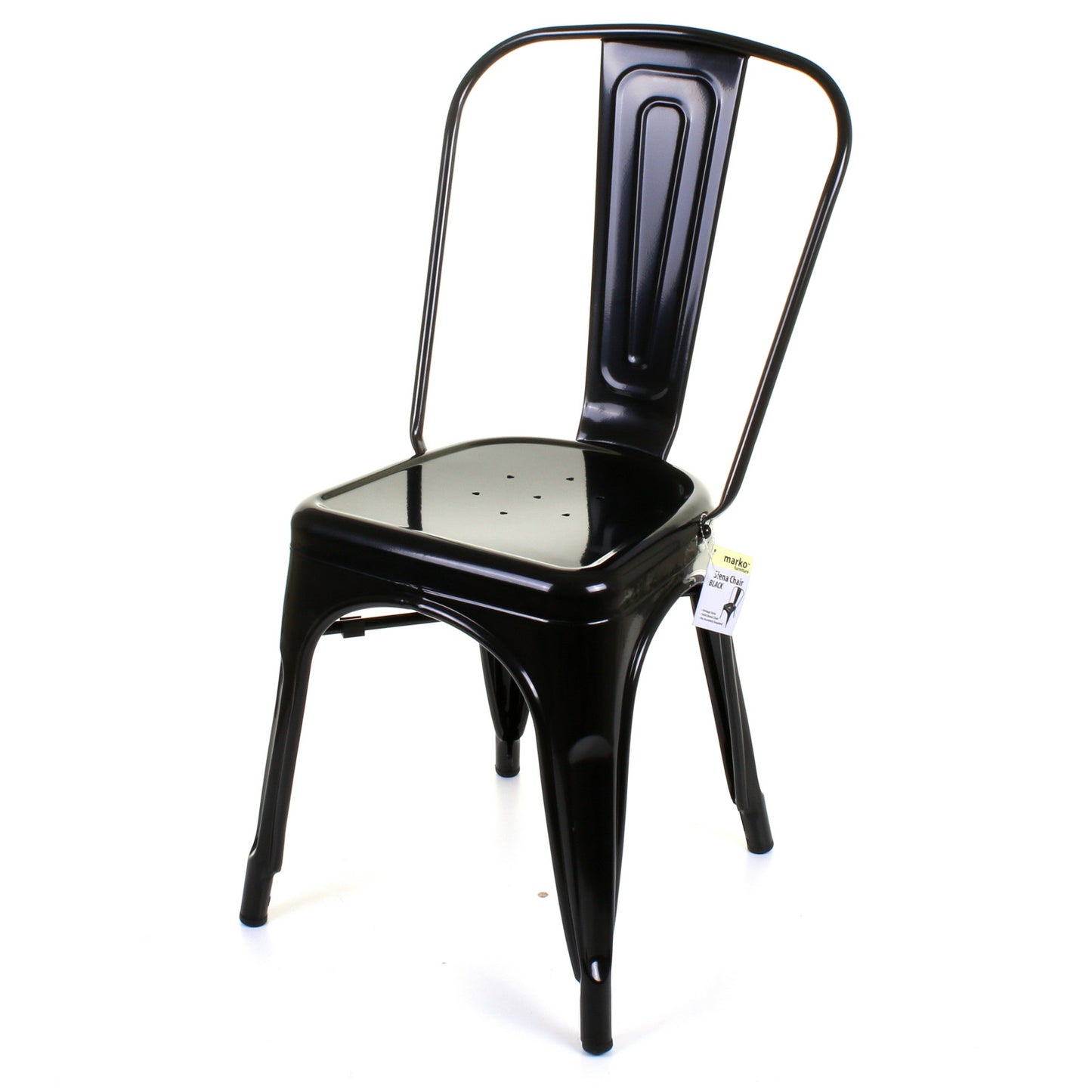 7PC Taranto Table & 6 Siena Chairs Set - Black