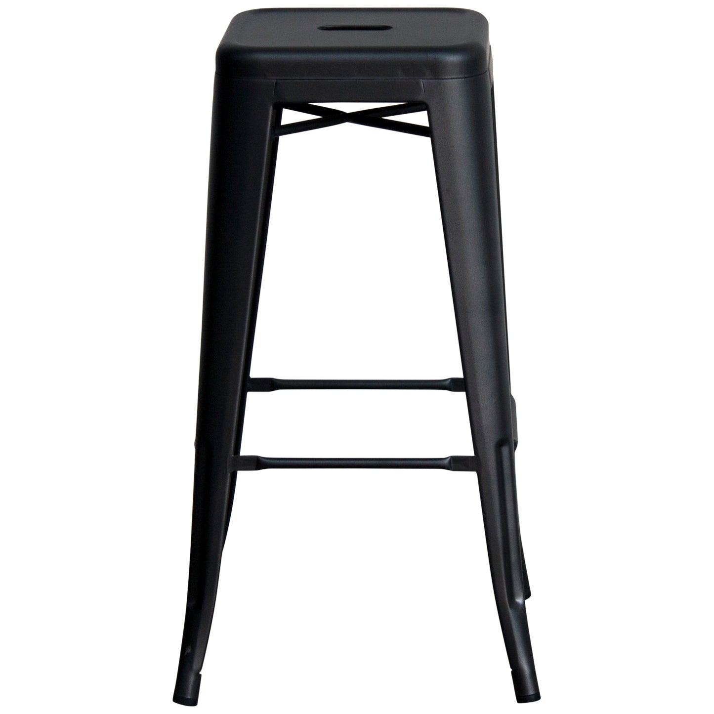 3PC Lodi Table & Orvieto Bar Stool Set - Onyx Matt Black