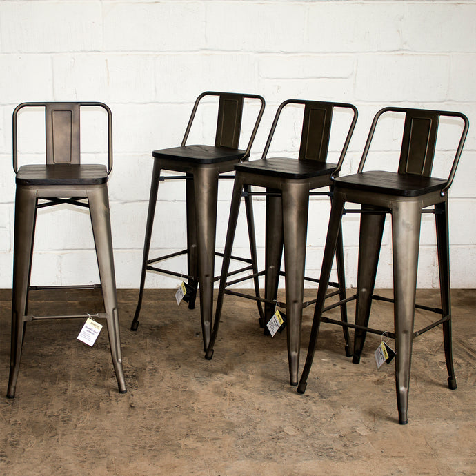 Milan Bar Stool - Gun Metal Grey
