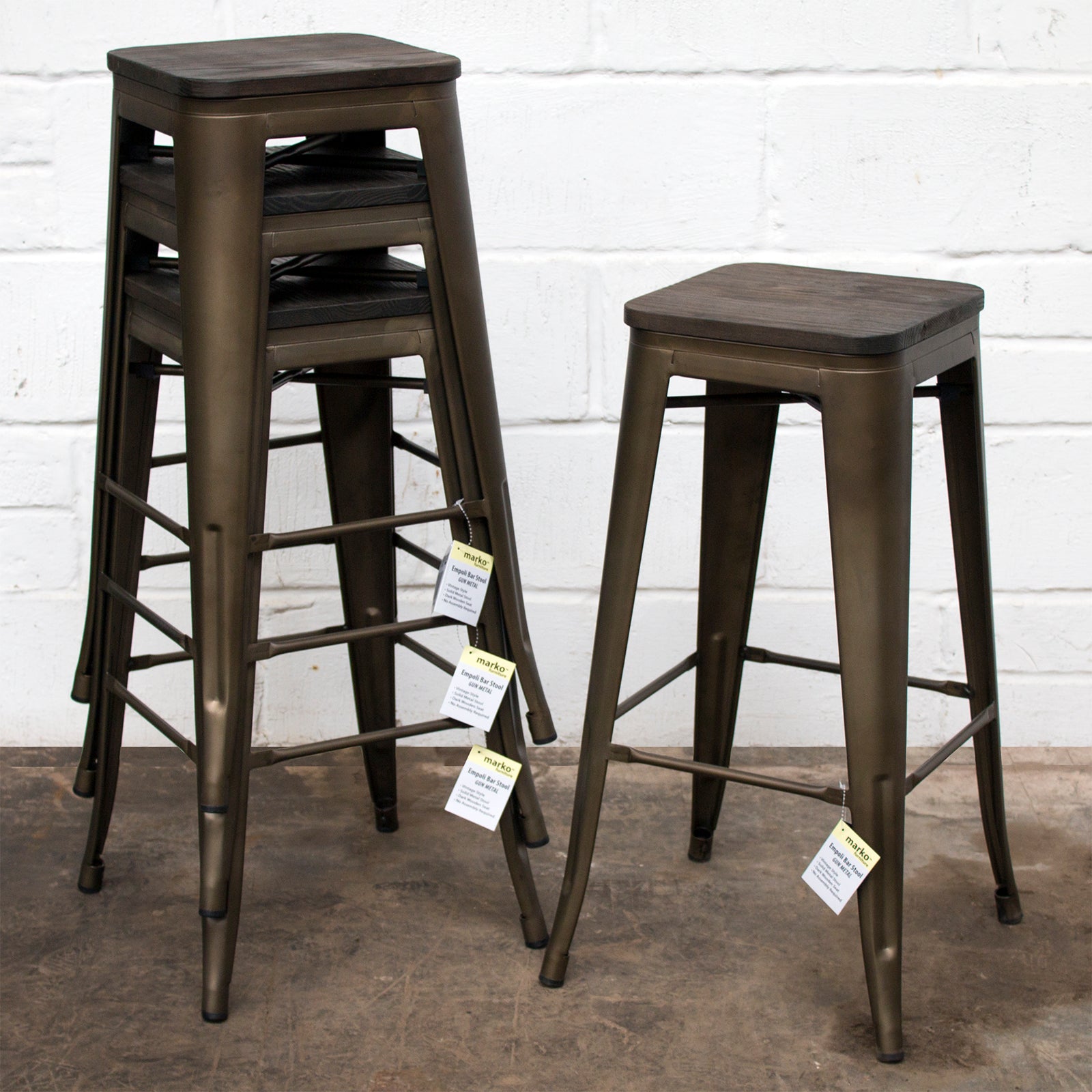 Empoli Stools - Gun Metal Grey