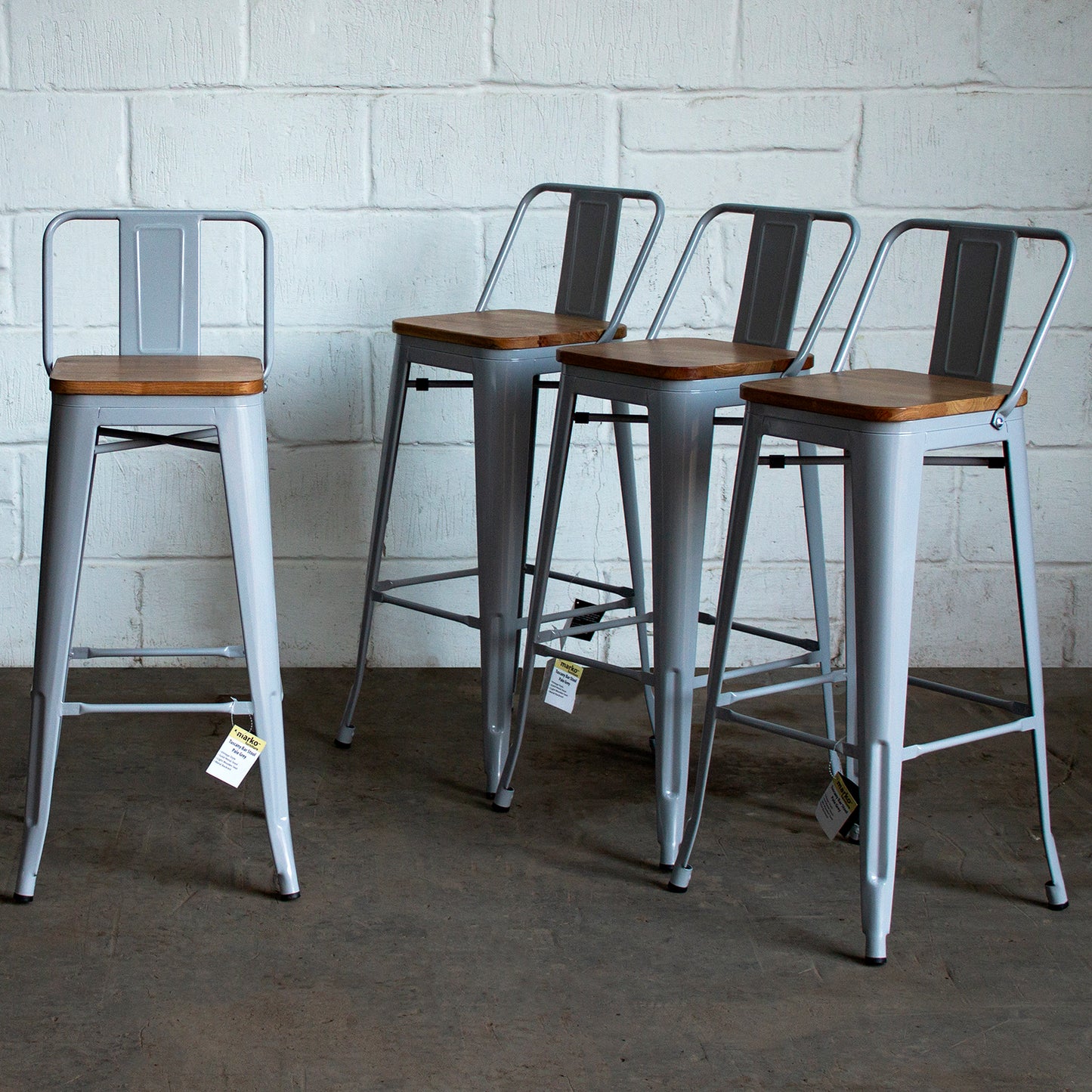 Tuscany Bar Stool - Pale Grey