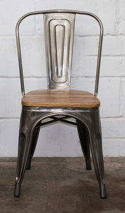 7PC Taranto Table, 3 Palermo Chairs & 3 Rho Stools Set - Steel