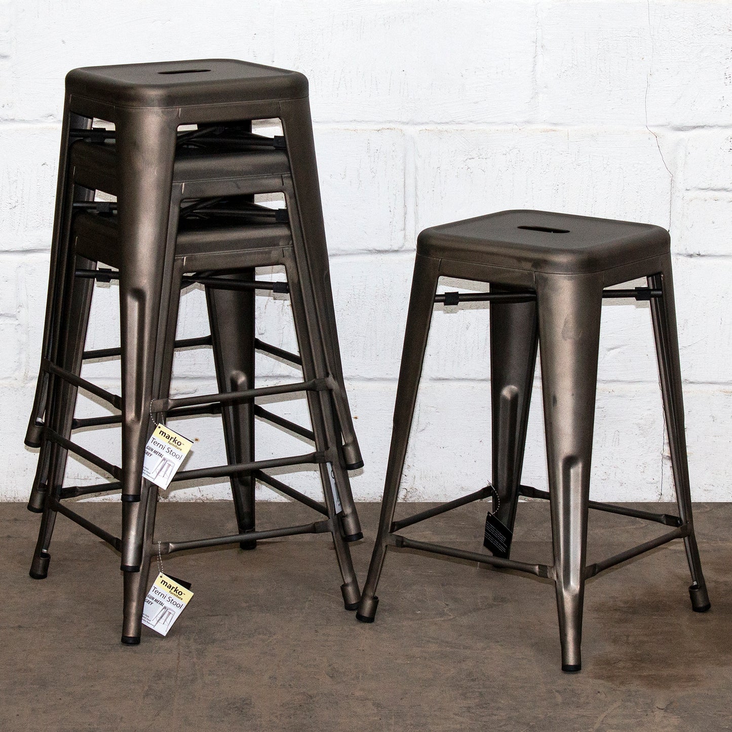Terni Bar Stool - Gun Metal Grey