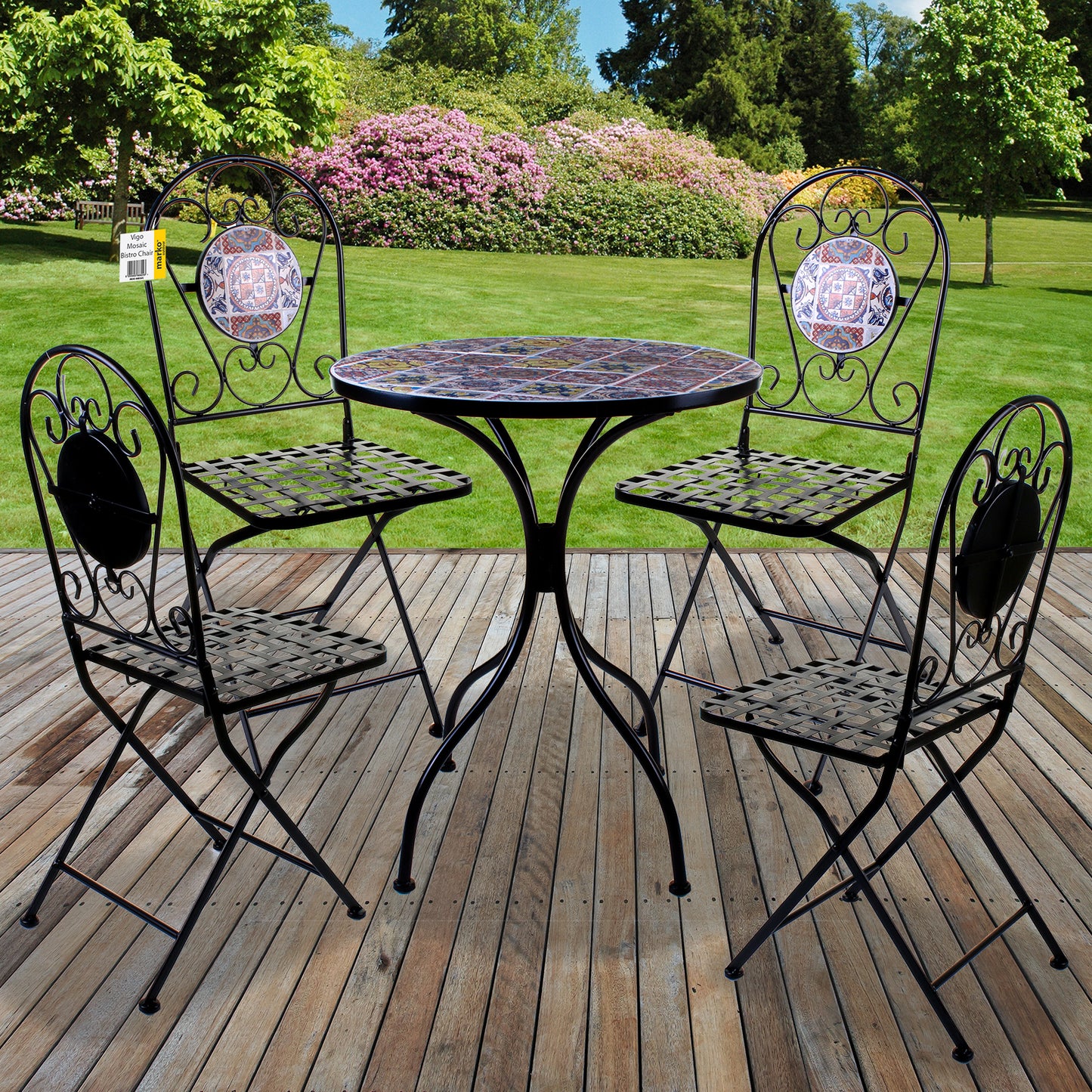 Mosaic Stone Topped Bistro Sets - Vigo