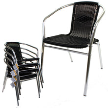 Black Wicker Chrome Bistro Chair