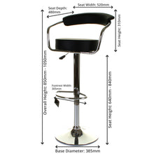 Monza Bar Stool - Black - Set of 2