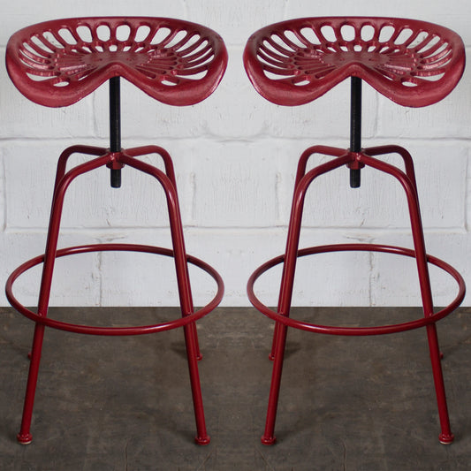 Arezzo Tractor Bar Stools - Red
