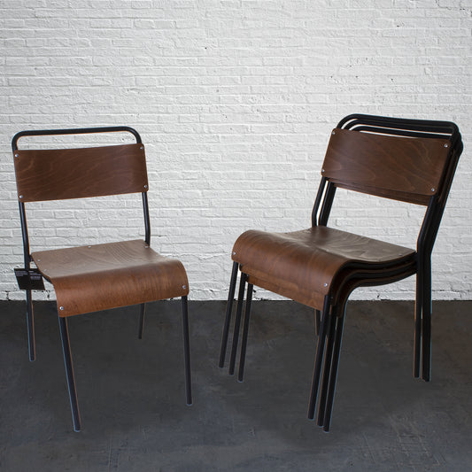 Set of 4 Rustic Chairs - Black
