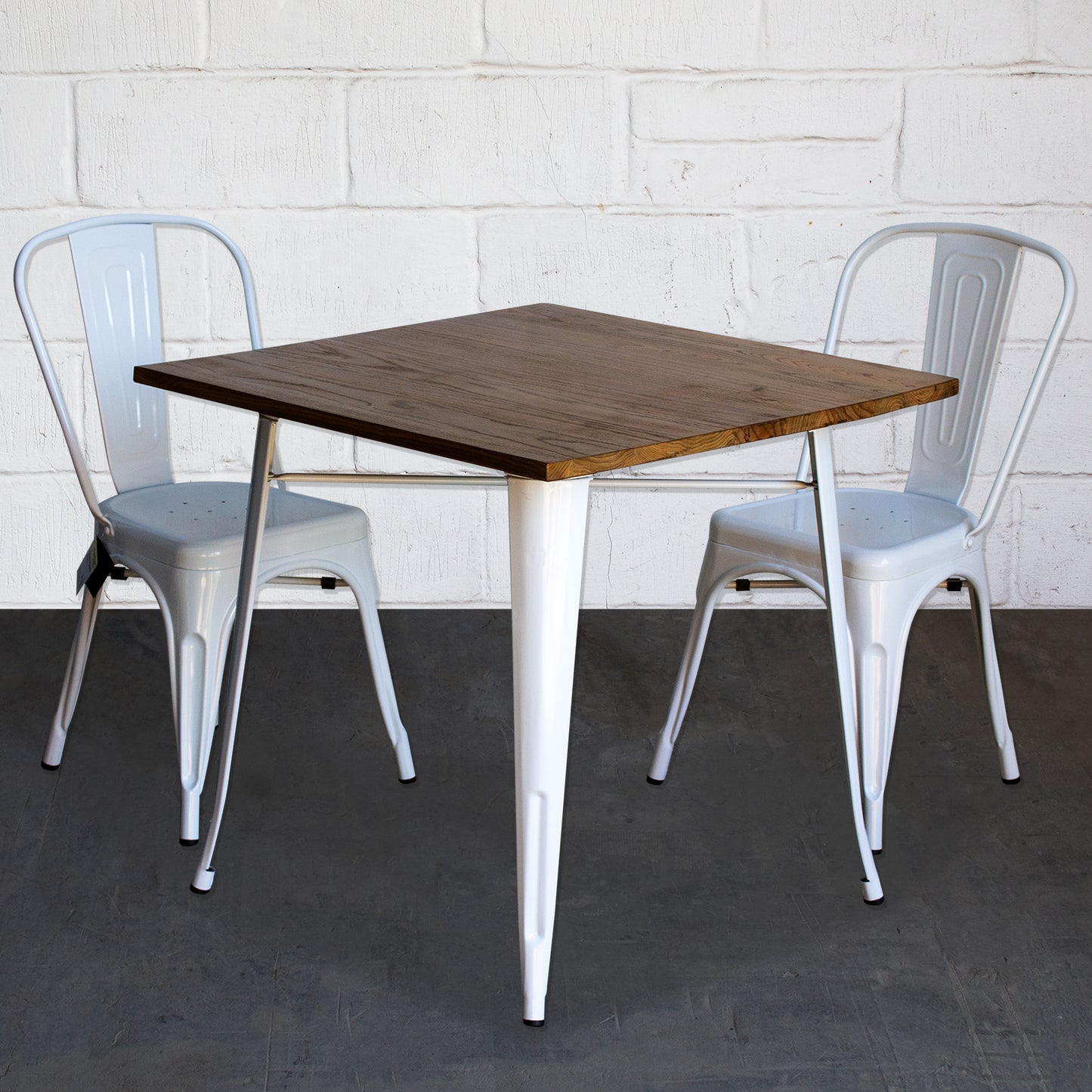 3PC Enna Table & Siena Chair Set - White