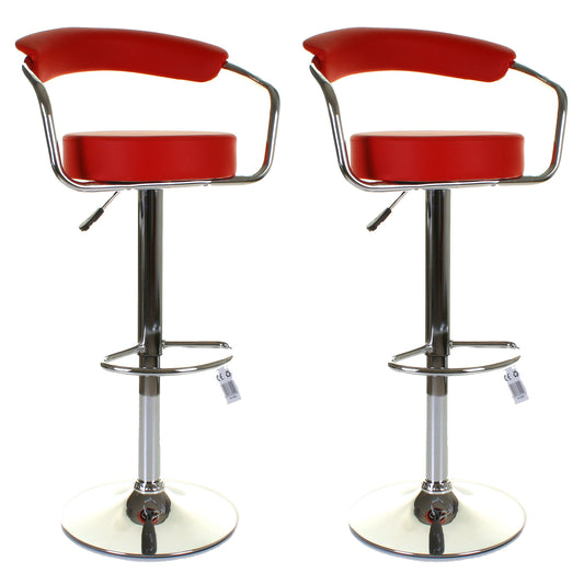 Monza Bar Stool - Red - Set of 2