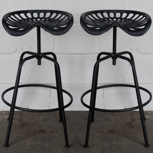 Arezzo Tractor Bar Stools - Black