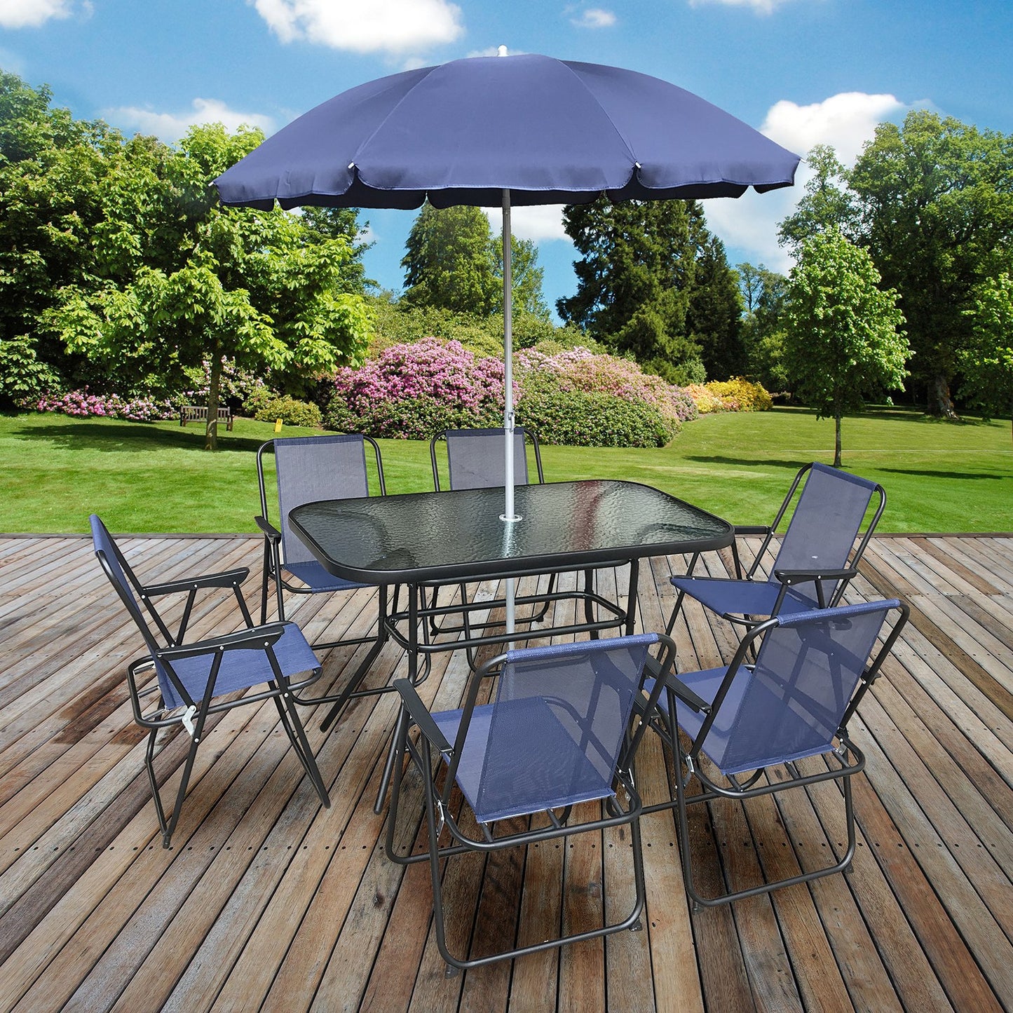Caen 8PC Furniture Set Navy