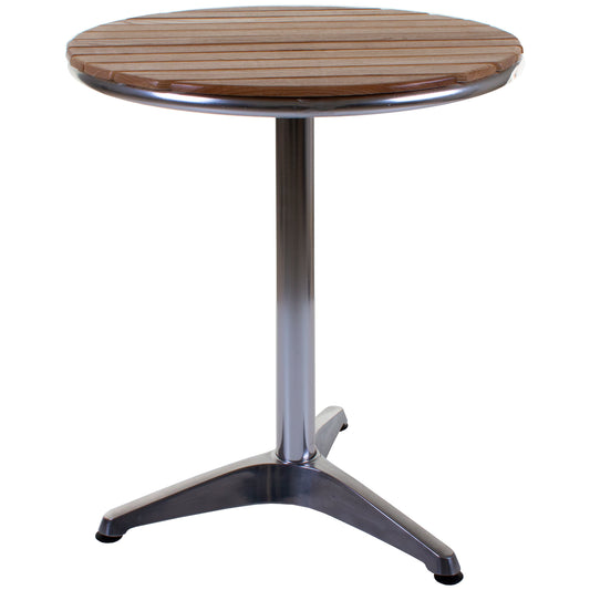 Savannah Bistro Table - Chrome & Ash Wood