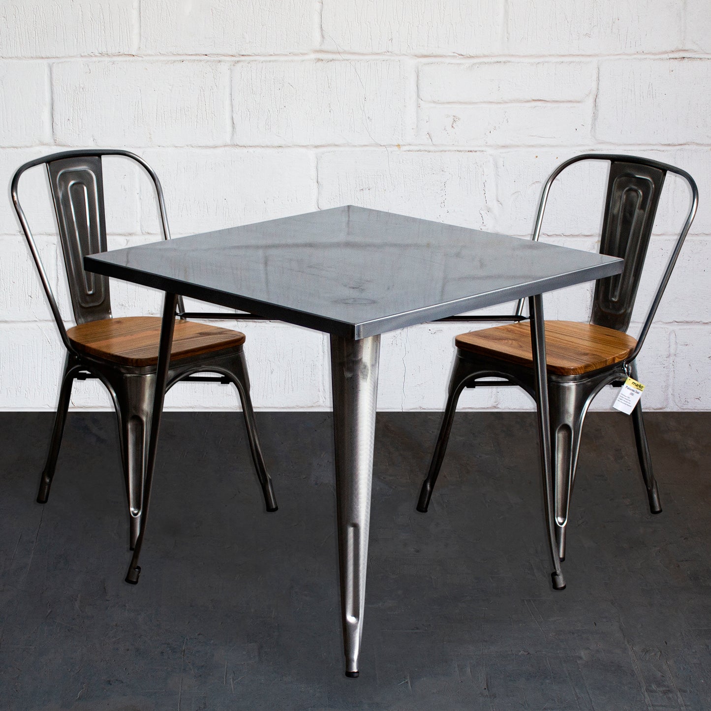 3PC Belvedere Table & Palermo Chair Set - Steel