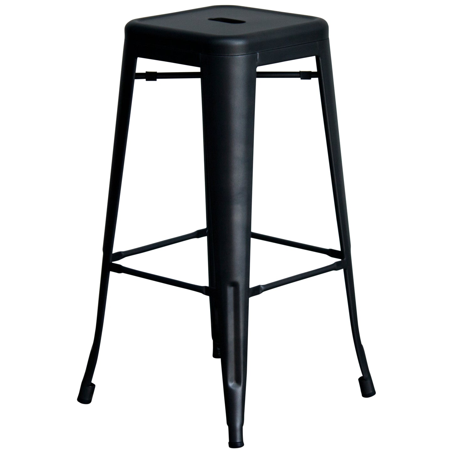 3PC Lodi Table & Orvieto Bar Stool Set - Onyx Matt Black