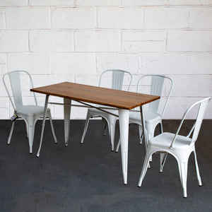 5PC Prato Table & 4 Siena Chairs Set - White