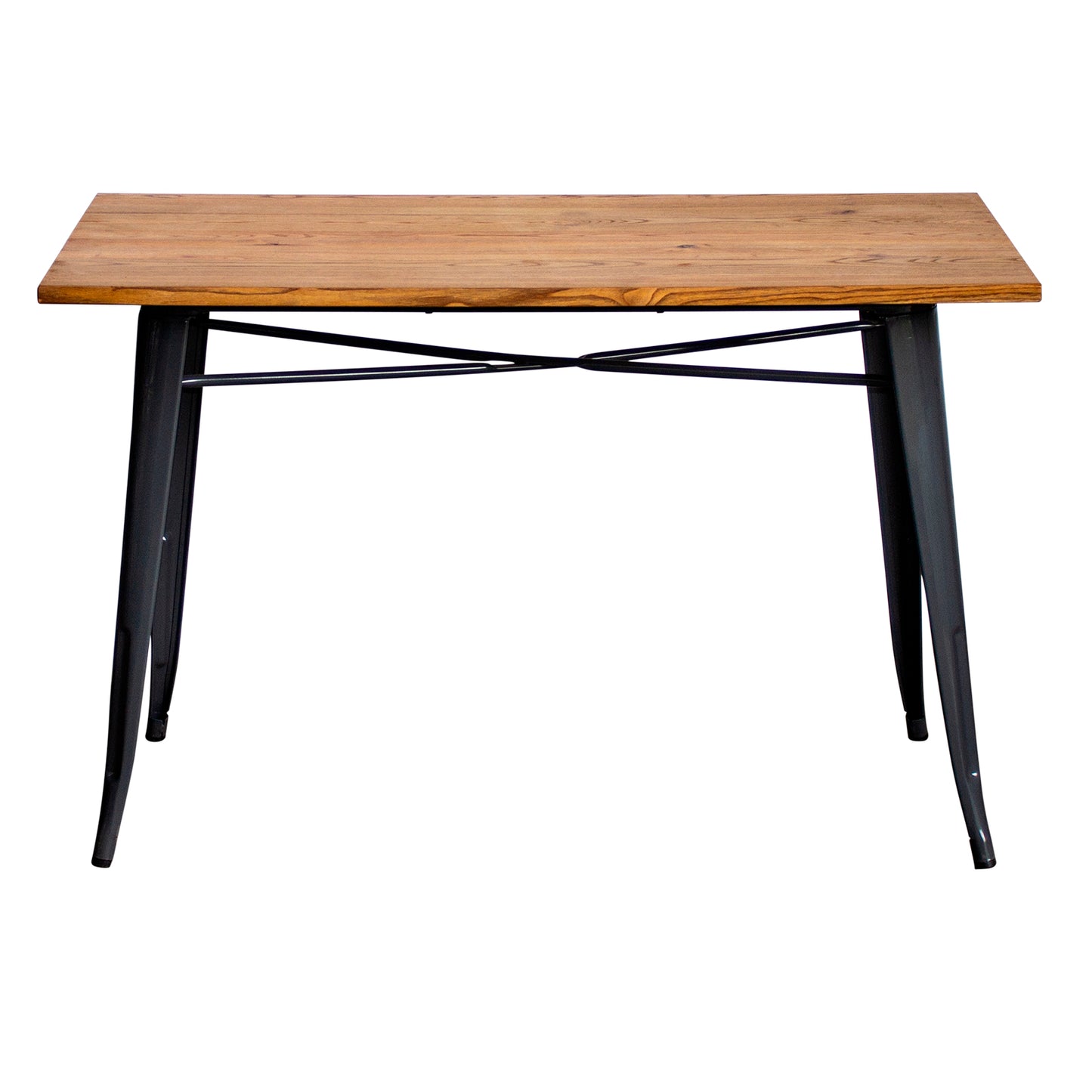 7PC Prato Table, 2 Florence Chairs & 4 Rho Stools Set - Graphite Grey