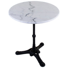 Round Marble Bistro Table with Cast Iron Base
