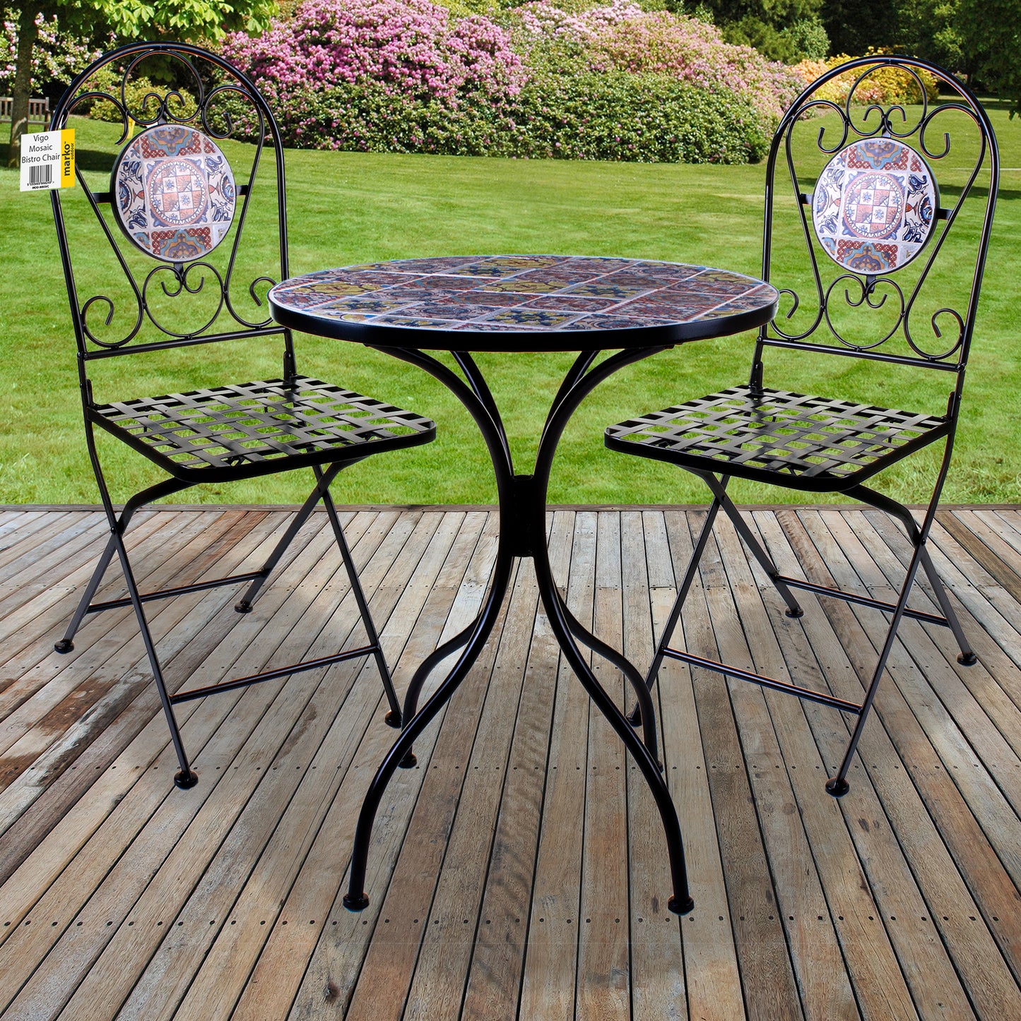 Mosaic Stone Topped Bistro Sets - Vigo