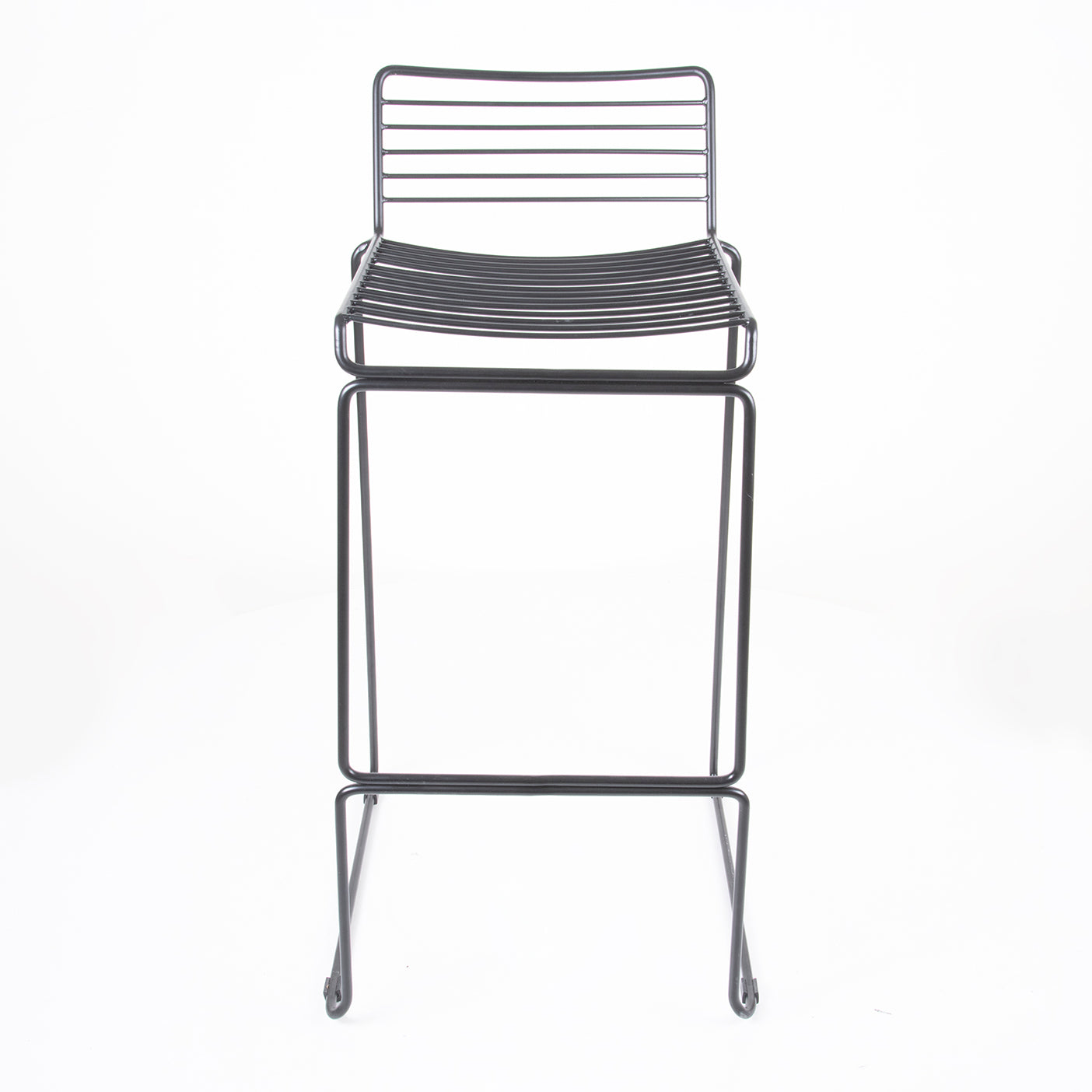 Set of 4 Wire Seat Bar Stools - Anthracite