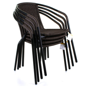 Dark Tan Wicker Bistro Chair