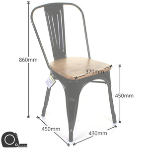 9PC Taranto Table, 2 Florence Chairs, 3 Palermo Chairs & 3 Rho Stools Set - Graphite Grey