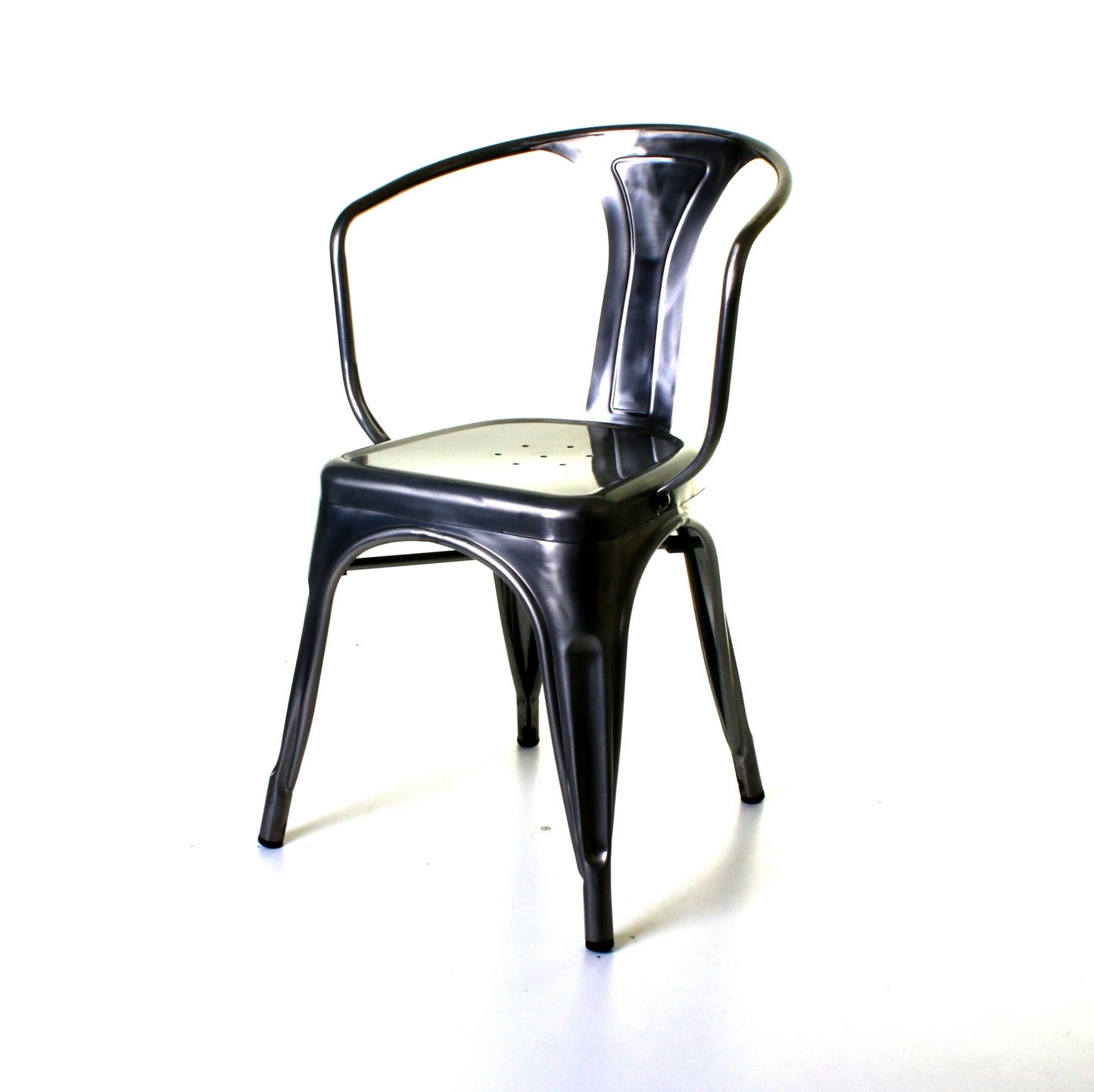 7PC Prato Table, 4 Forli Chairs & 2 Castel Stools Set - Steel