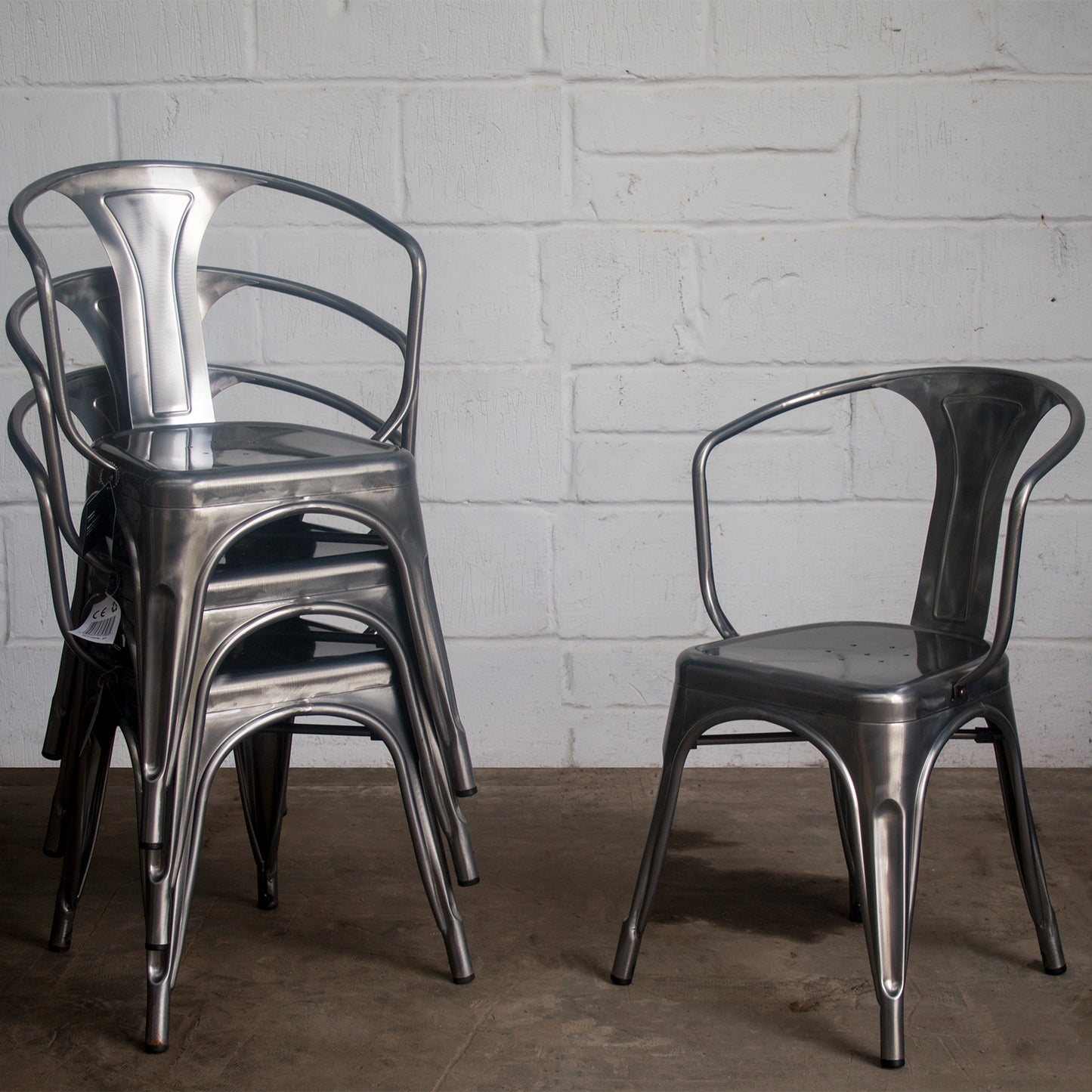 5PC Enna Table & Forli Chair Set - Steel