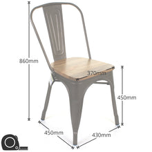 4PC Prato Table, 2 Palermo Chairs & Sicily Bench Set - Gun Metal Grey