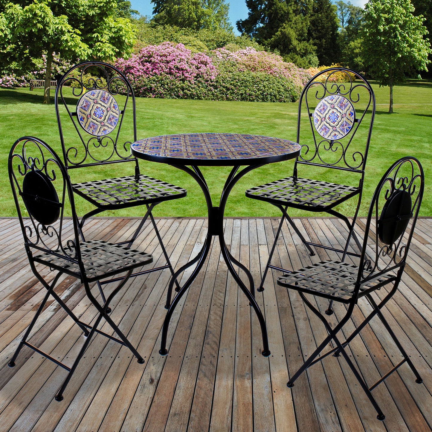Mosaic Stone Topped Bistro Sets - Zaragoza