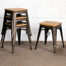 7PC Prato Table, 2 Florence Chairs & 4 Rho Stools Set - Gun Metal Grey