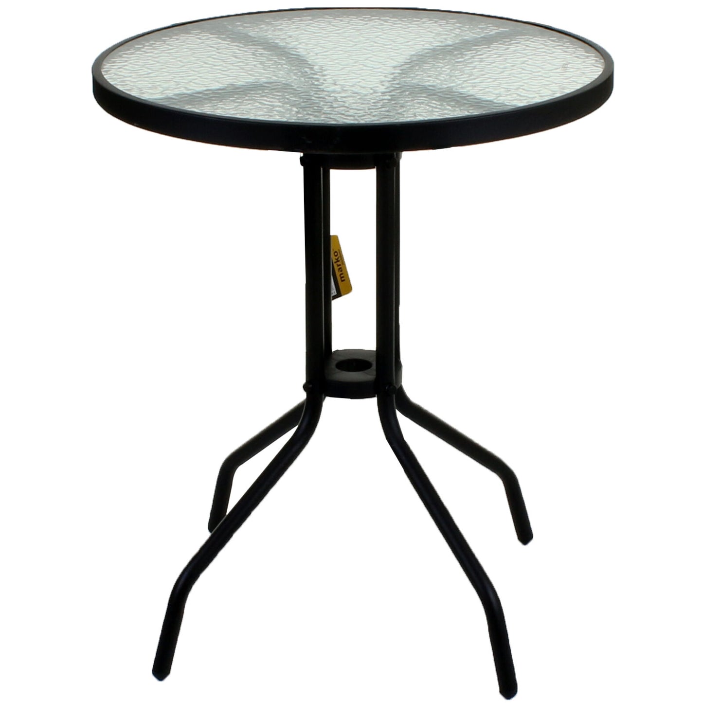 5PC Grey Textoline Bistro Set with Black 60cm Round Table