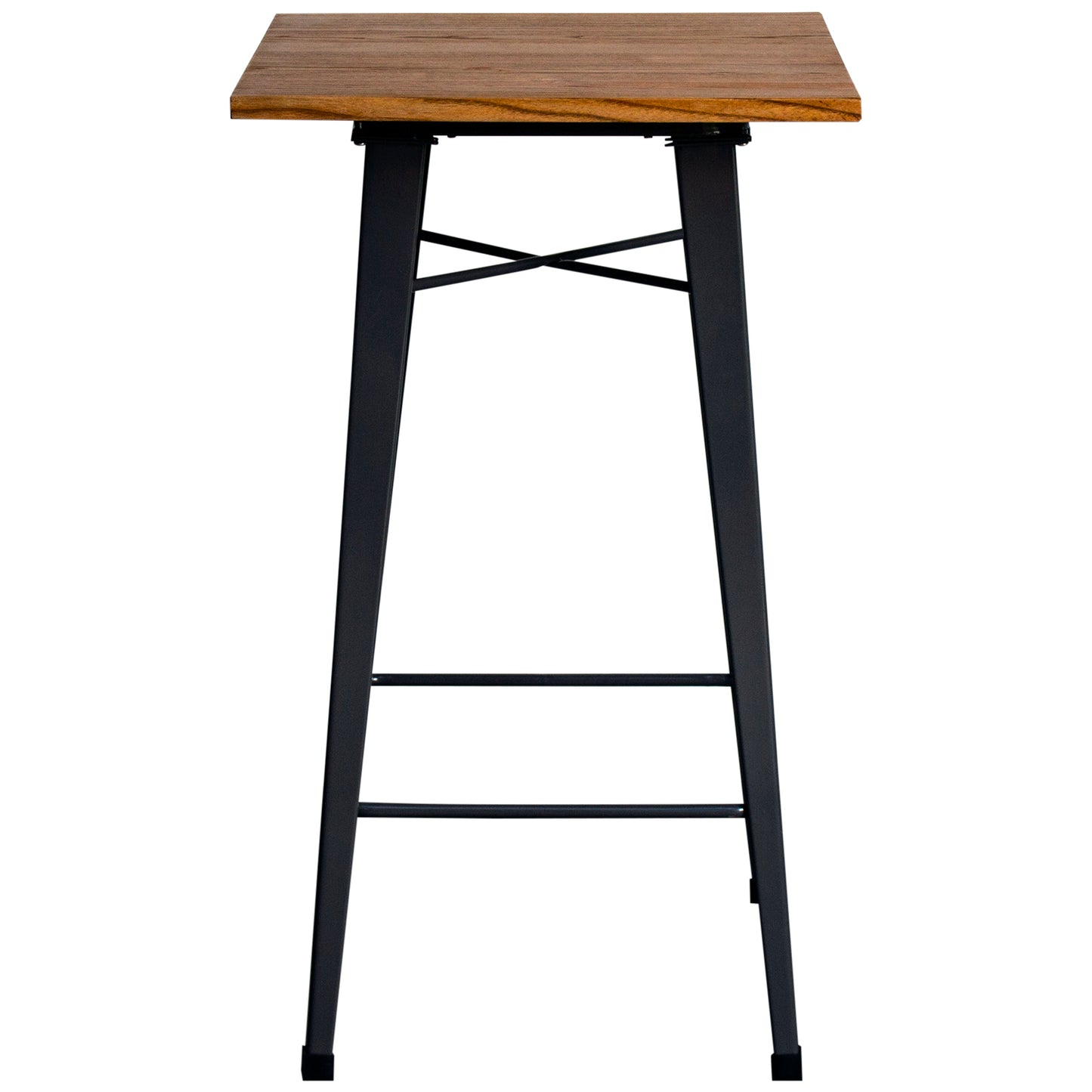 3PC Lodi Table & Pascale Bar Stool Set - Graphite Grey