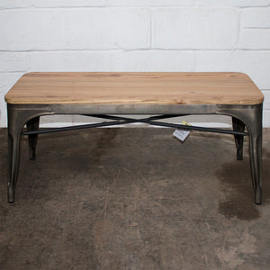 4PC Prato Table, 2 Palermo Chairs & Sicily Bench Set - Gun Metal Grey