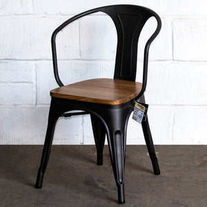 5PC Enna Table & Florence Chair Set - Onyx Matt Black
