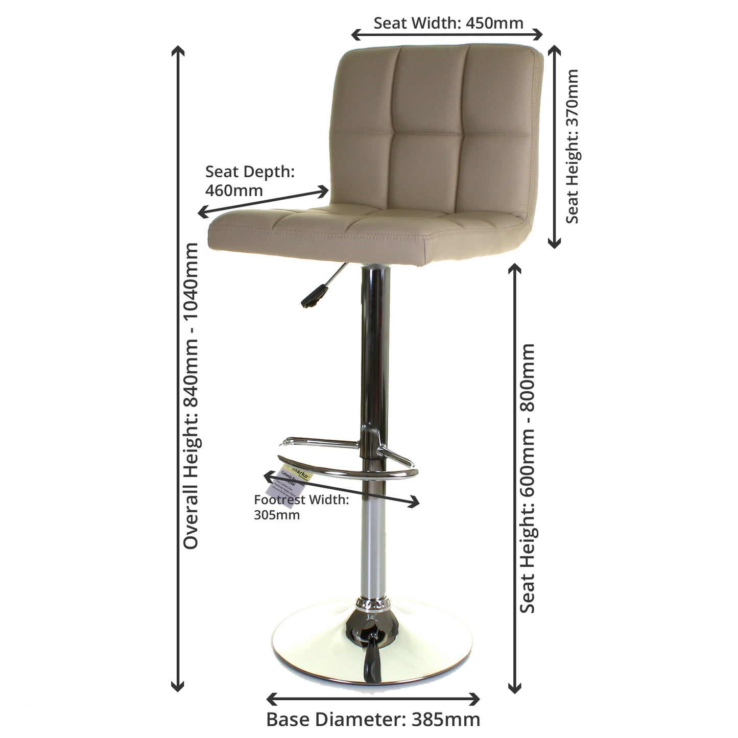 Catania Bar Stool - Cream - Set of 2