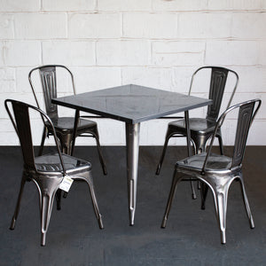5PC Belvedere Table & Siena Chair Set - Steel