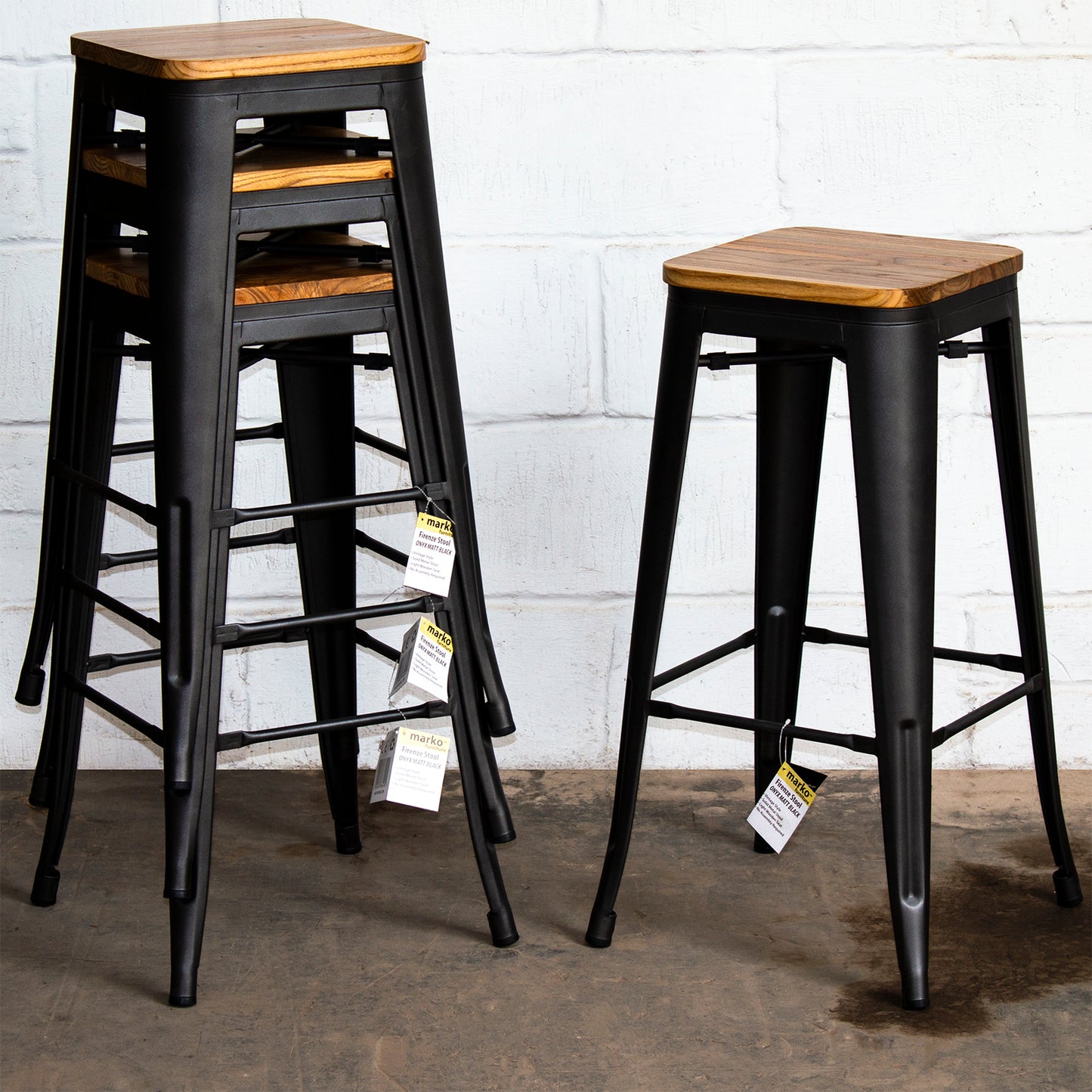 Firenze Bar Stool - Onyx Matt Black