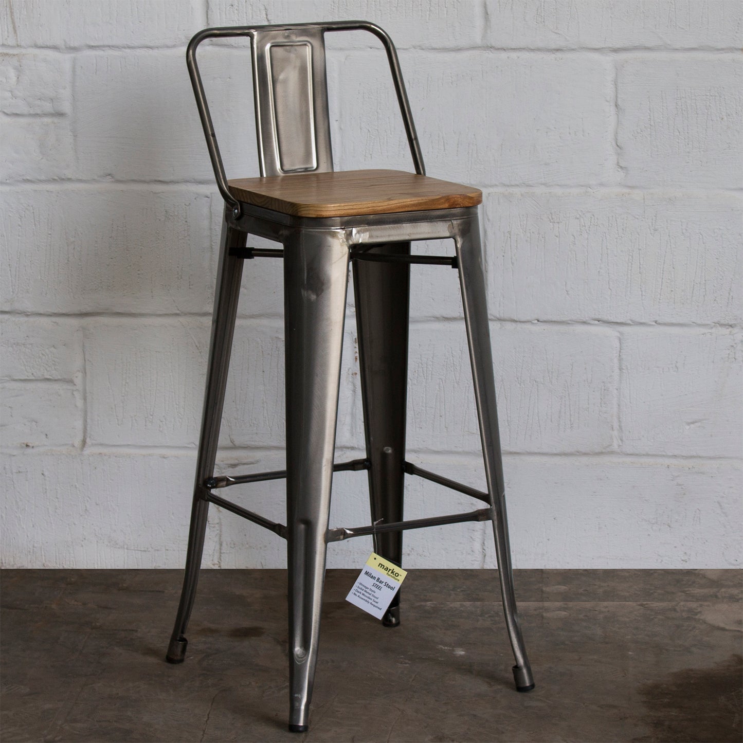 3PC Lodi Table & Tuscany Bar Stool Set - Steel