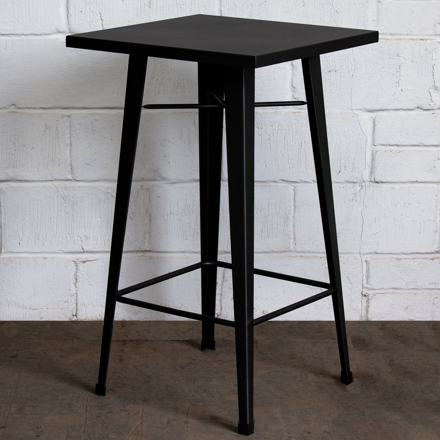 3PC Laus Table & Firenze Bar Stool Set - Onyx Matt Black