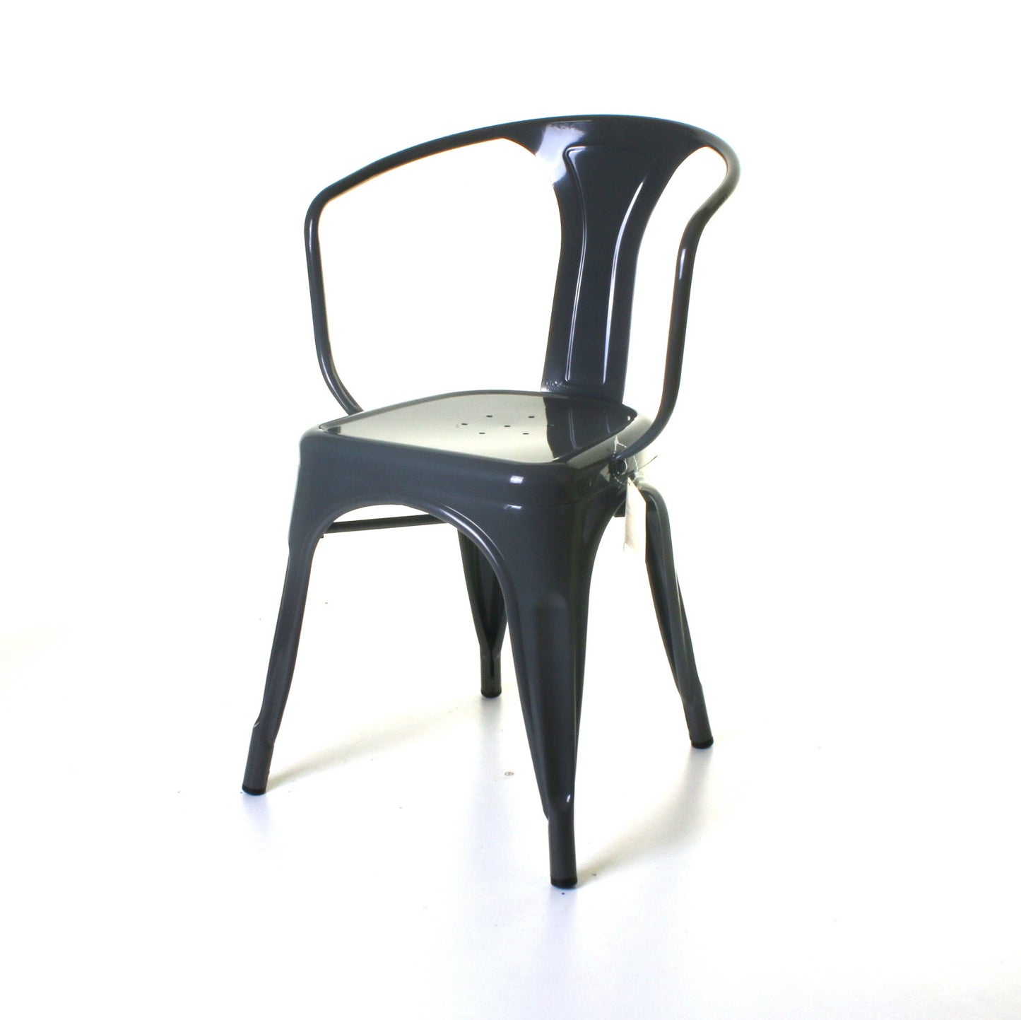 5PC Enna Table Forli Chair & Castel Stool Set - Graphite Grey