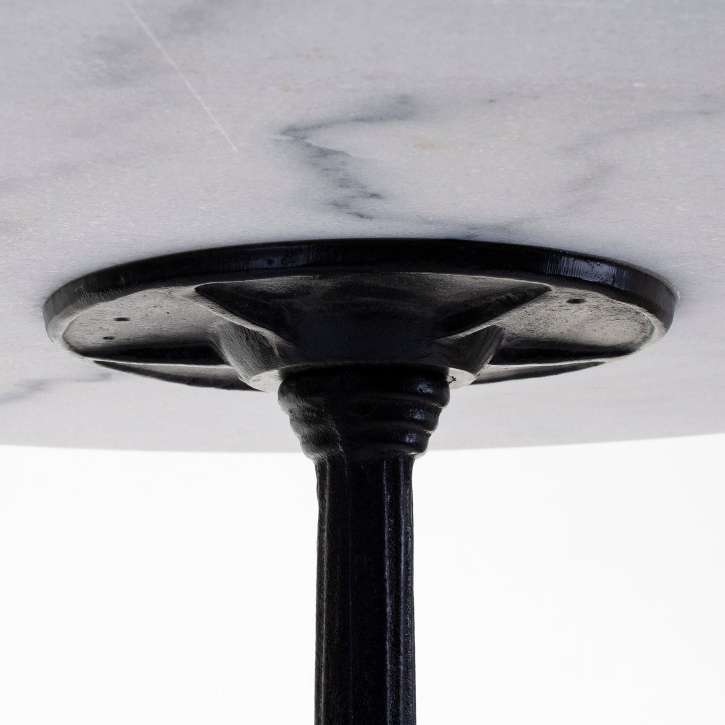 Round Marble Bistro Table with Cast Iron Base