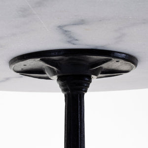 Round Marble Bistro Table with Cast Iron Base