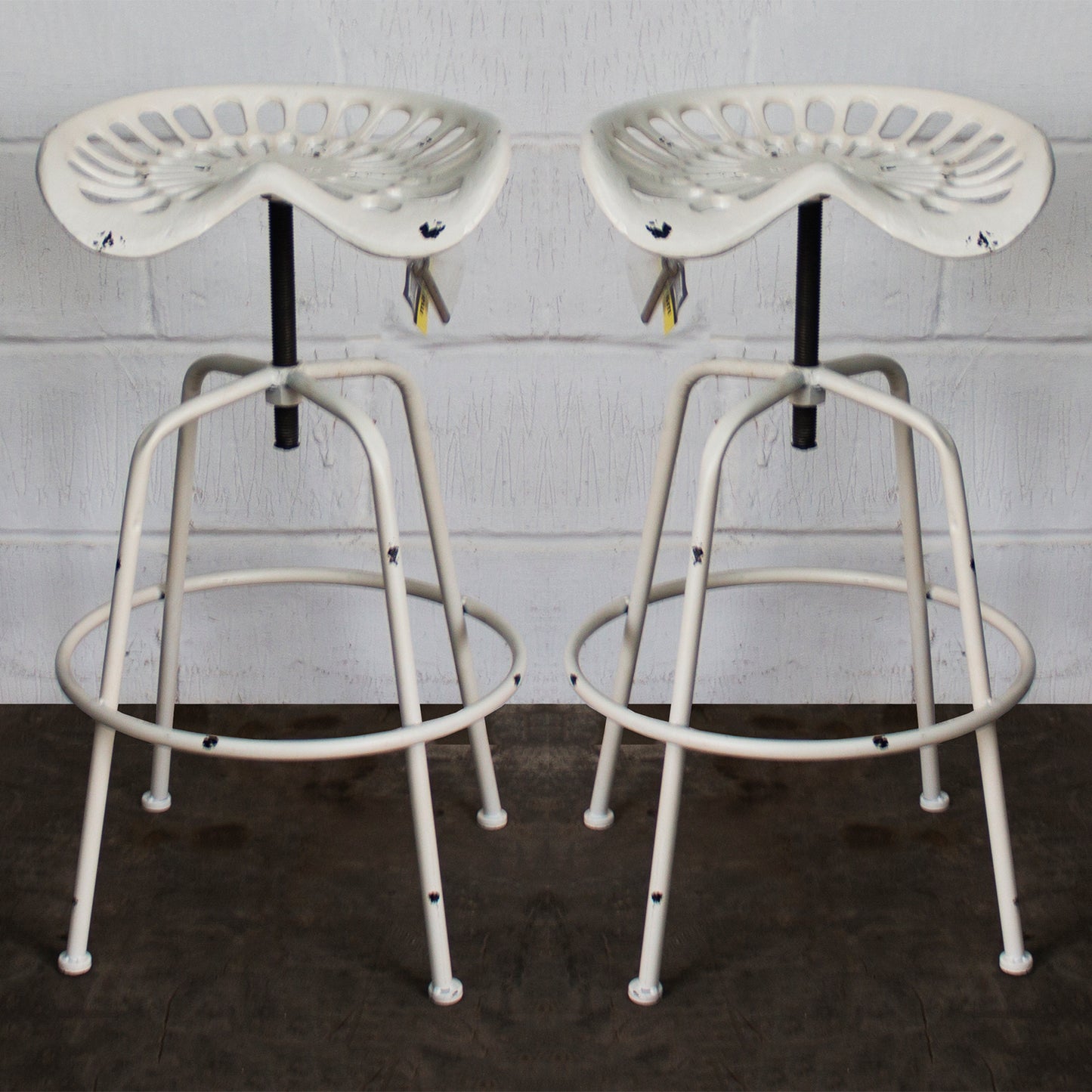 Arezzo Tractor Bar Stools - White