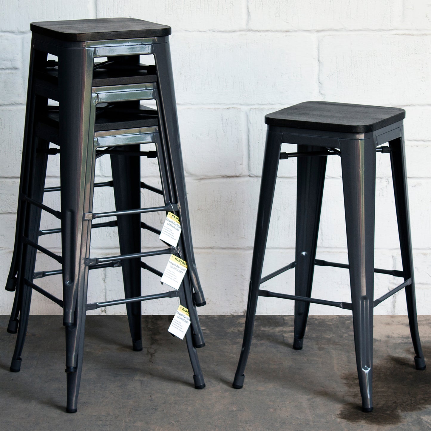Empoli Bar Stool - Graphite Grey