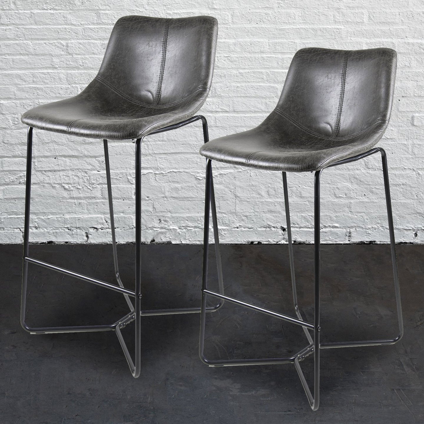 Pavia Bar Stool Grey - Set of 2